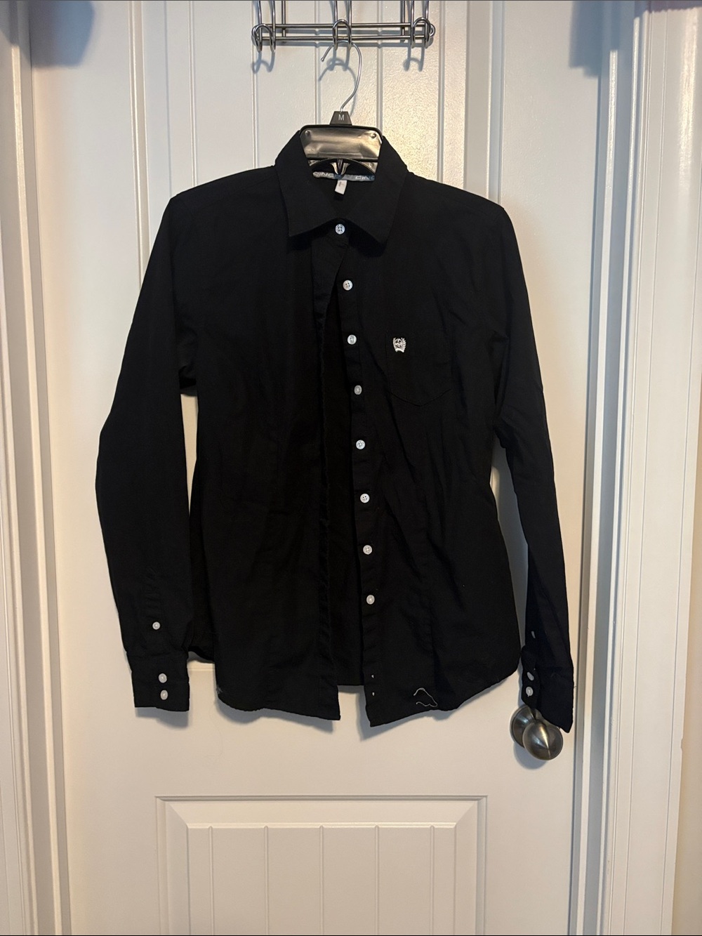 Cinch Black Women's Button-Down Shirt with White Buttons